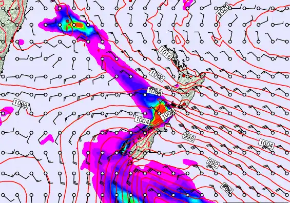 New Zealand forecast chart for Friday, November 7th, 2025 at 6:00 PM
