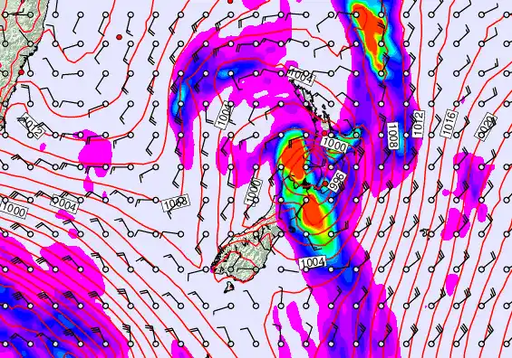 New Zealand forecast chart for Wednesday, November 12th, 2025 at 6:00 PM