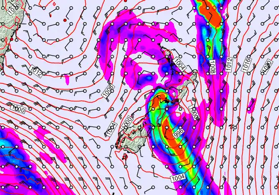 New Zealand forecast chart for Thursday, November 13th, 2025 at 12:00 AM
