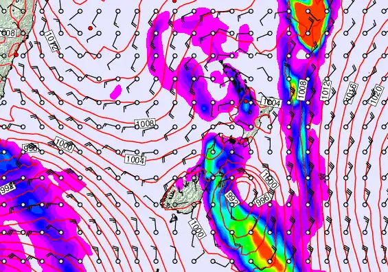 New Zealand forecast chart for Thursday, November 13th, 2025 at 6:00 AM