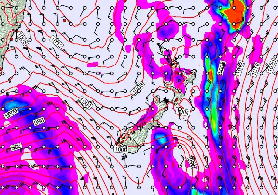 New Zealand forecast chart for Thursday, November 13th, 2025 at 12:00 PM