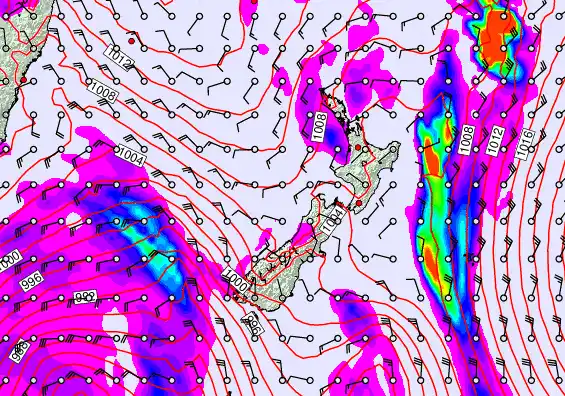 New Zealand forecast chart for Thursday, November 13th, 2025 at 6:00 PM