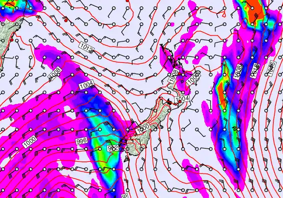 New Zealand forecast chart for Friday, November 14th, 2025 at 12:00 AM