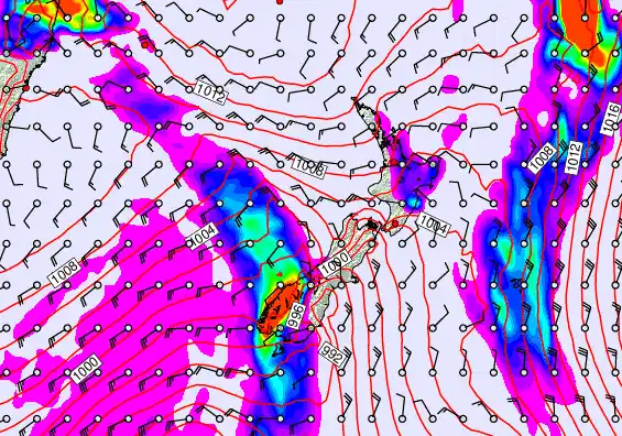 New Zealand forecast chart for Friday, November 14th, 2025 at 6:00 AM