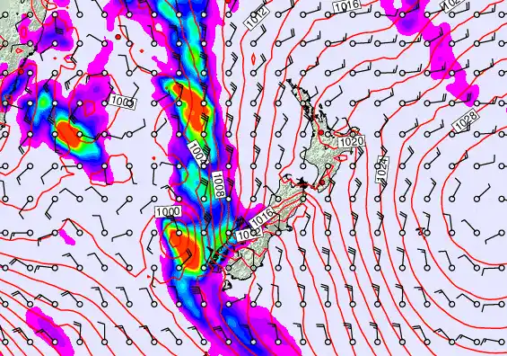 New Zealand forecast chart for Monday, November 17th, 2025 at 6:00 AM