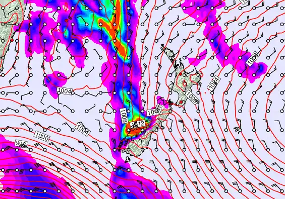 New Zealand forecast chart for Monday, November 17th, 2025 at 6:00 PM