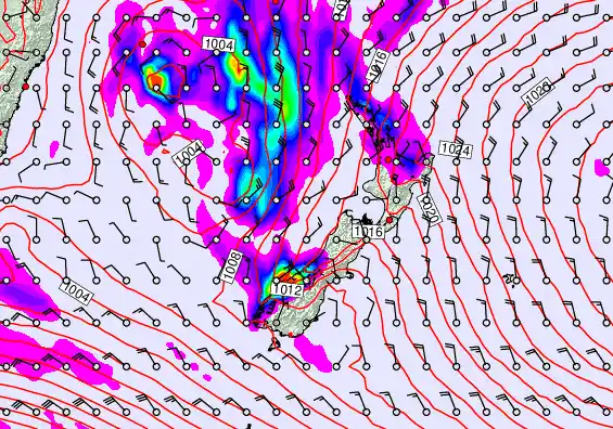 New Zealand forecast chart for Tuesday, November 18th, 2025 at 12:00 PM