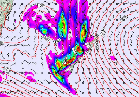 New Zealand forecast chart for Wednesday, November 19th, 2025 at 12:00 AM
