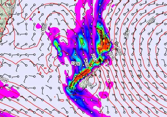 New Zealand forecast chart for Wednesday, November 19th, 2025 at 6:00 AM