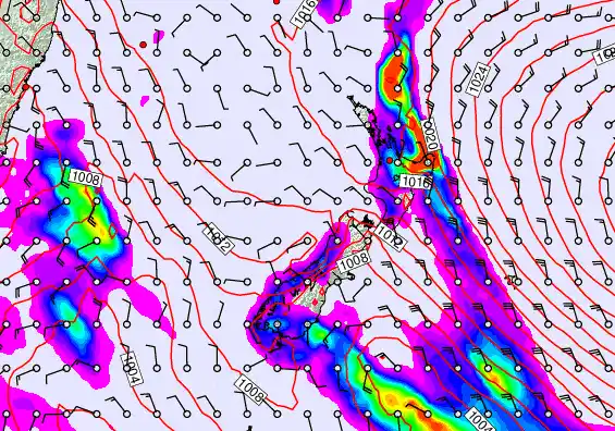 New Zealand forecast chart for Thursday, November 20th, 2025 at 12:00 AM