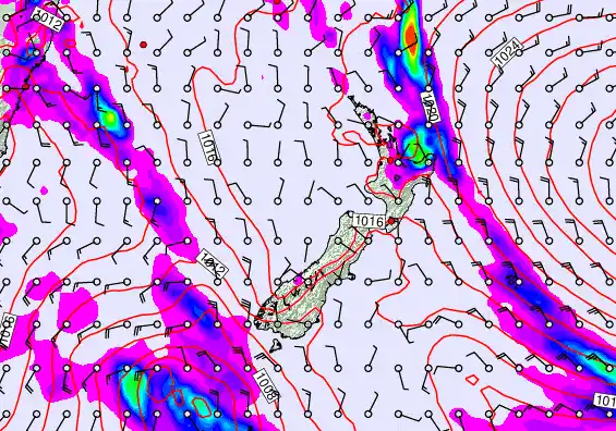 New Zealand forecast chart for Thursday, November 20th, 2025 at 12:00 PM