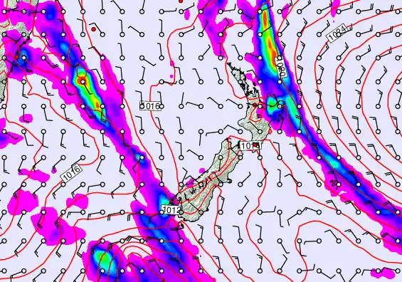 New Zealand forecast chart for Thursday, November 20th, 2025 at 6:00 PM