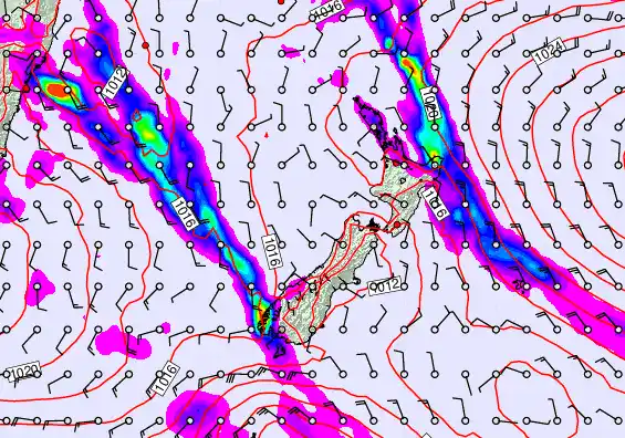 New Zealand forecast chart for Friday, November 21st, 2025 at 12:00 AM