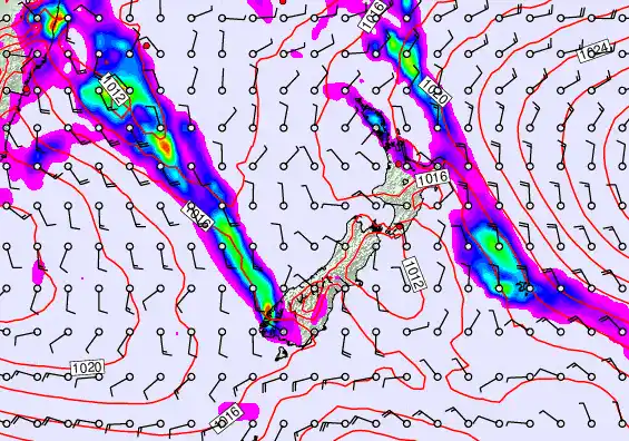 New Zealand forecast chart for Friday, November 21st, 2025 at 6:00 AM