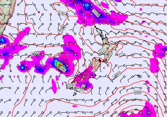 New Zealand forecast chart for Monday, December 1st, 2025 at 6:00 AM