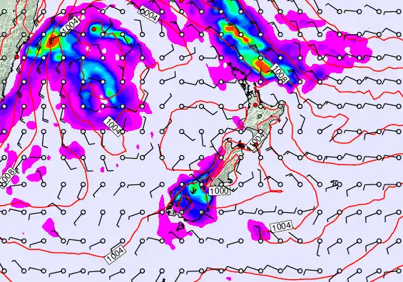 New Zealand forecast chart for Tuesday, December 2nd, 2025 at 12:00 AM