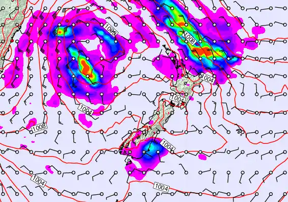 New Zealand forecast chart for Tuesday, December 2nd, 2025 at 6:00 AM