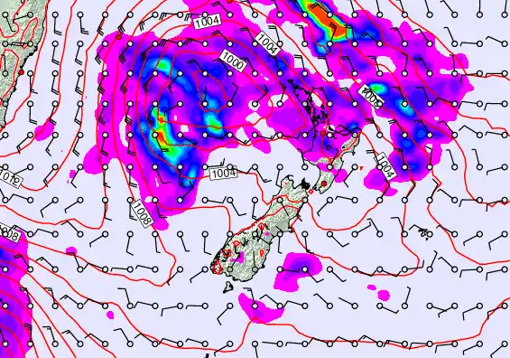 New Zealand forecast chart for Tuesday, December 2nd, 2025 at 12:00 PM