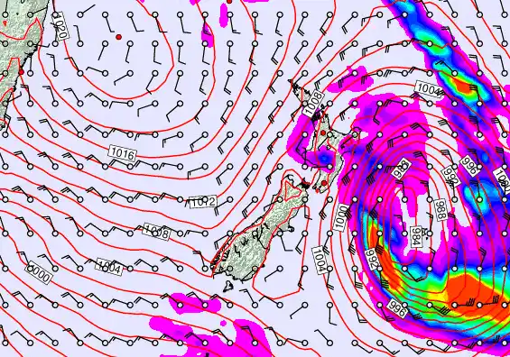 New Zealand forecast chart for Thursday, December 4th, 2025 at 12:00 AM