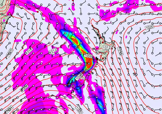 New Zealand forecast chart for Tuesday, December 16th, 2025 at 12:00 AM