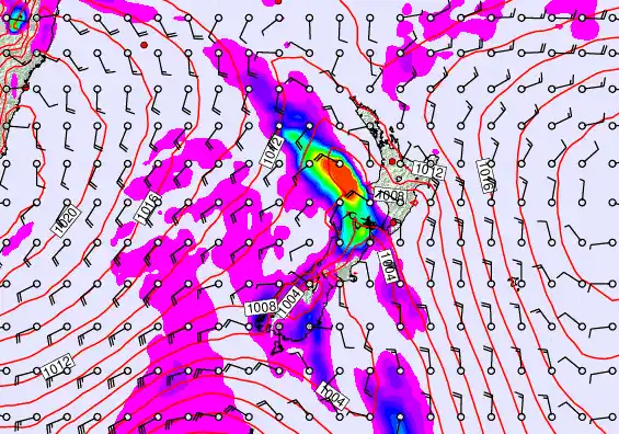 New Zealand forecast chart for Tuesday, December 16th, 2025 at 6:00 AM