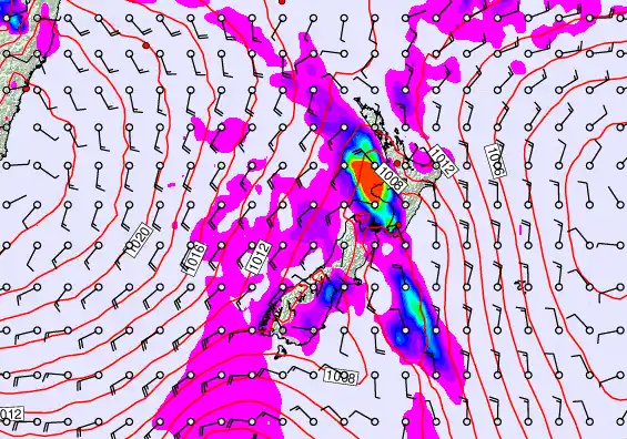 New Zealand forecast chart for Tuesday, December 16th, 2025 at 12:00 PM