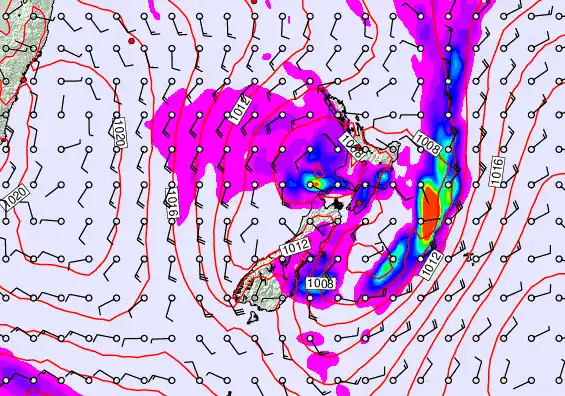 New Zealand forecast chart for Wednesday, December 17th, 2025 at 6:00 PM