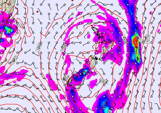 New Zealand forecast chart for Friday, December 19th, 2025 at 12:00 PM