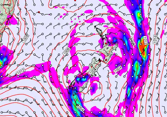 New Zealand forecast chart for Friday, December 19th, 2025 at 6:00 PM