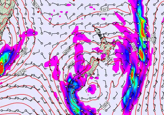 New Zealand forecast chart for Saturday, December 20th, 2025 at 12:00 AM