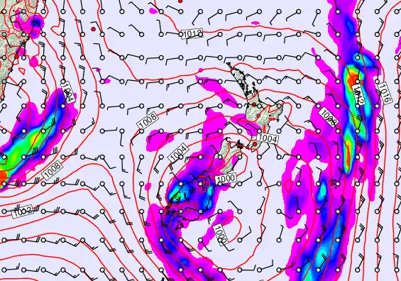 New Zealand forecast chart for Saturday, December 20th, 2025 at 6:00 AM