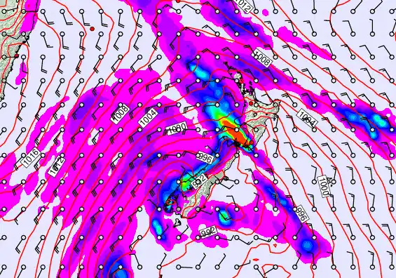 New Zealand forecast chart for Friday, December 26th, 2025 at 12:00 AM
