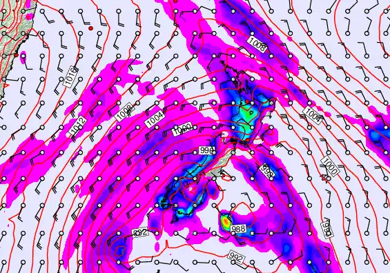 New Zealand forecast chart for Friday, December 26th, 2025 at 6:00 AM