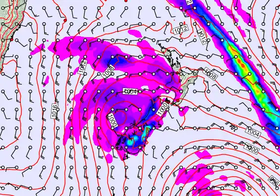 New Zealand forecast chart for Saturday, December 27th, 2025 at 6:00 AM