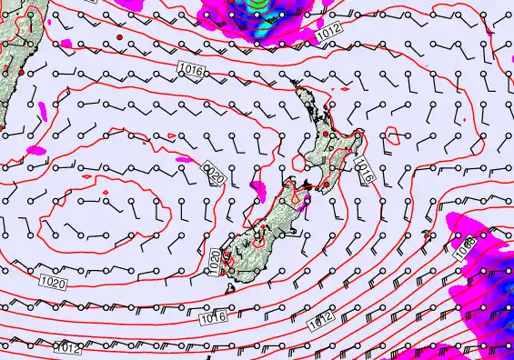 New Zealand forecast chart for Thursday, January 29th, 2026 at 6:00 PM