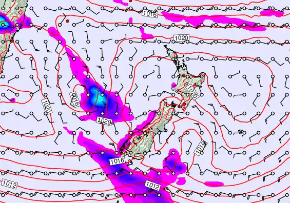 New Zealand forecast chart for Thursday, February 5th, 2026 at 12:00 AM