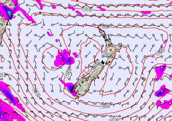 New Zealand forecast chart for Friday, February 6th, 2026 at 12:00 AM