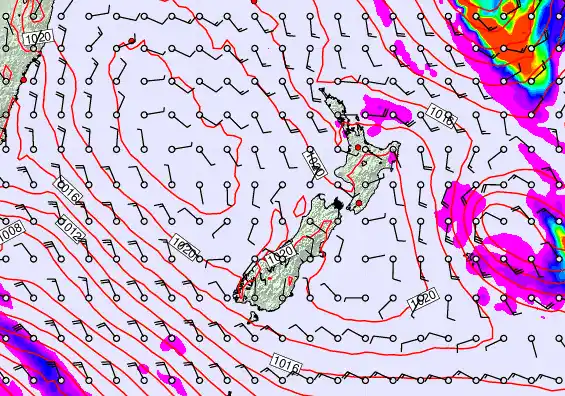 New Zealand forecast chart for Wednesday, February 4th, 2026 at 12:00 PM