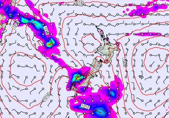 New Zealand forecast chart for Tuesday, February 10th, 2026 at 6:00 AM