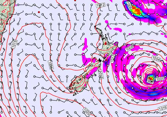 New Zealand forecast chart for Tuesday, February 17th, 2026 at 6:00 AM