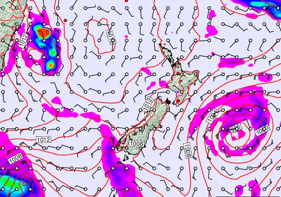 New Zealand forecast chart for Friday, February 20th, 2026 at 12:00 AM