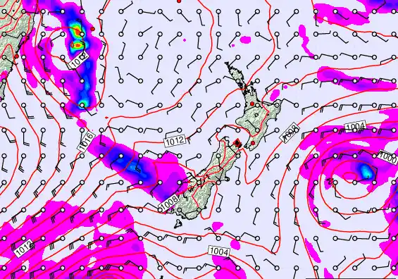 New Zealand forecast chart for Friday, February 20th, 2026 at 12:00 PM