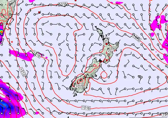 New Zealand forecast chart for Friday, February 20th, 2026 at 6:00 AM