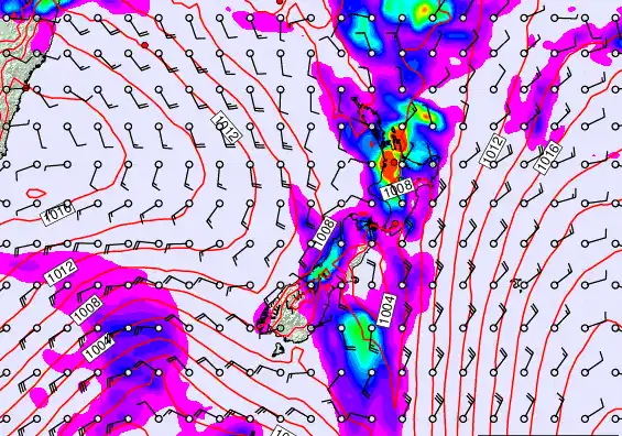 New Zealand forecast chart for Friday, February 13th, 2026 at 6:00 AM