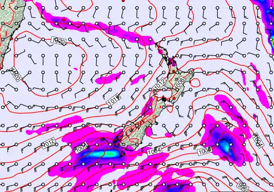 New Zealand forecast chart for Friday, February 20th, 2026 at 12:00 AM