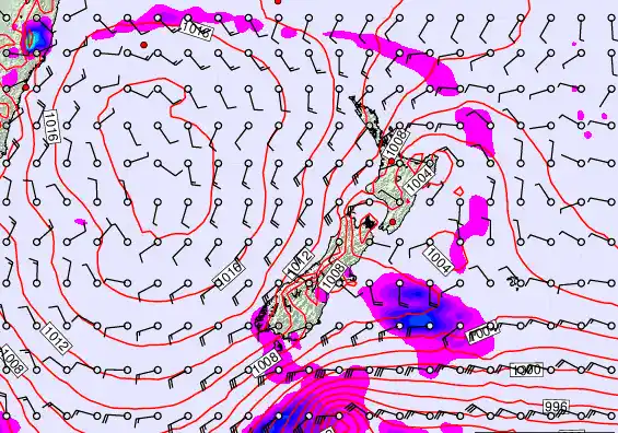New Zealand forecast chart for Friday, February 20th, 2026 at 6:00 AM
