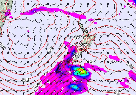 New Zealand forecast chart for Friday, February 20th, 2026 at 12:00 AM