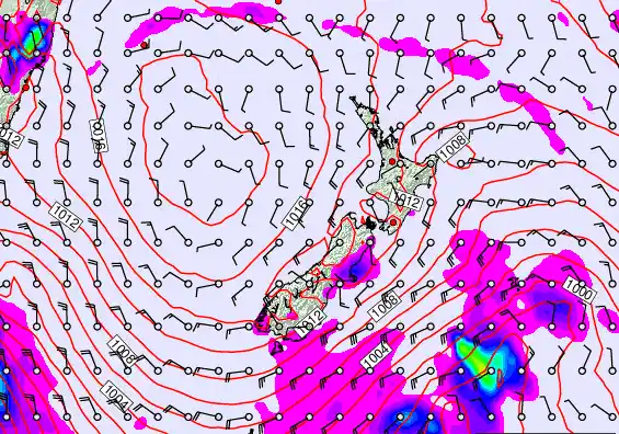 New Zealand forecast chart for Friday, February 20th, 2026 at 12:00 PM