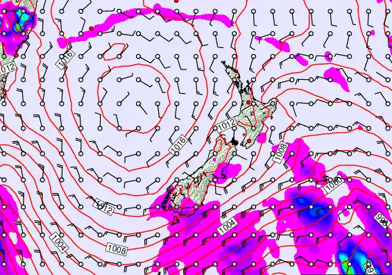 New Zealand forecast chart for Friday, February 20th, 2026 at 12:00 PM