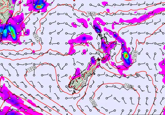 New Zealand forecast chart for Friday, February 27th, 2026 at 6:00 AM